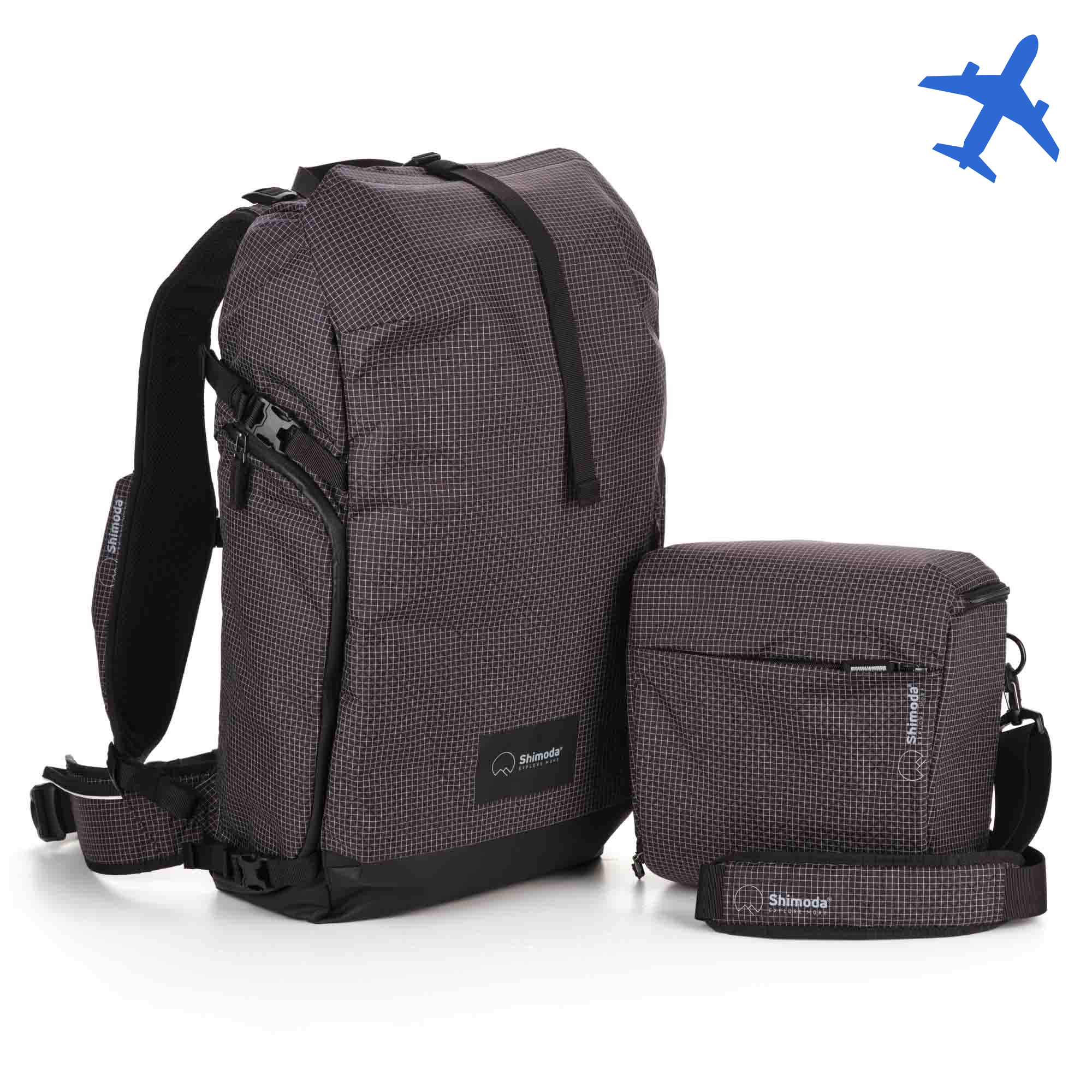 Фоторюкзак Shimoda Sidecountry 32 Starter Kit Black/White 520-355 подходит для ручной клади