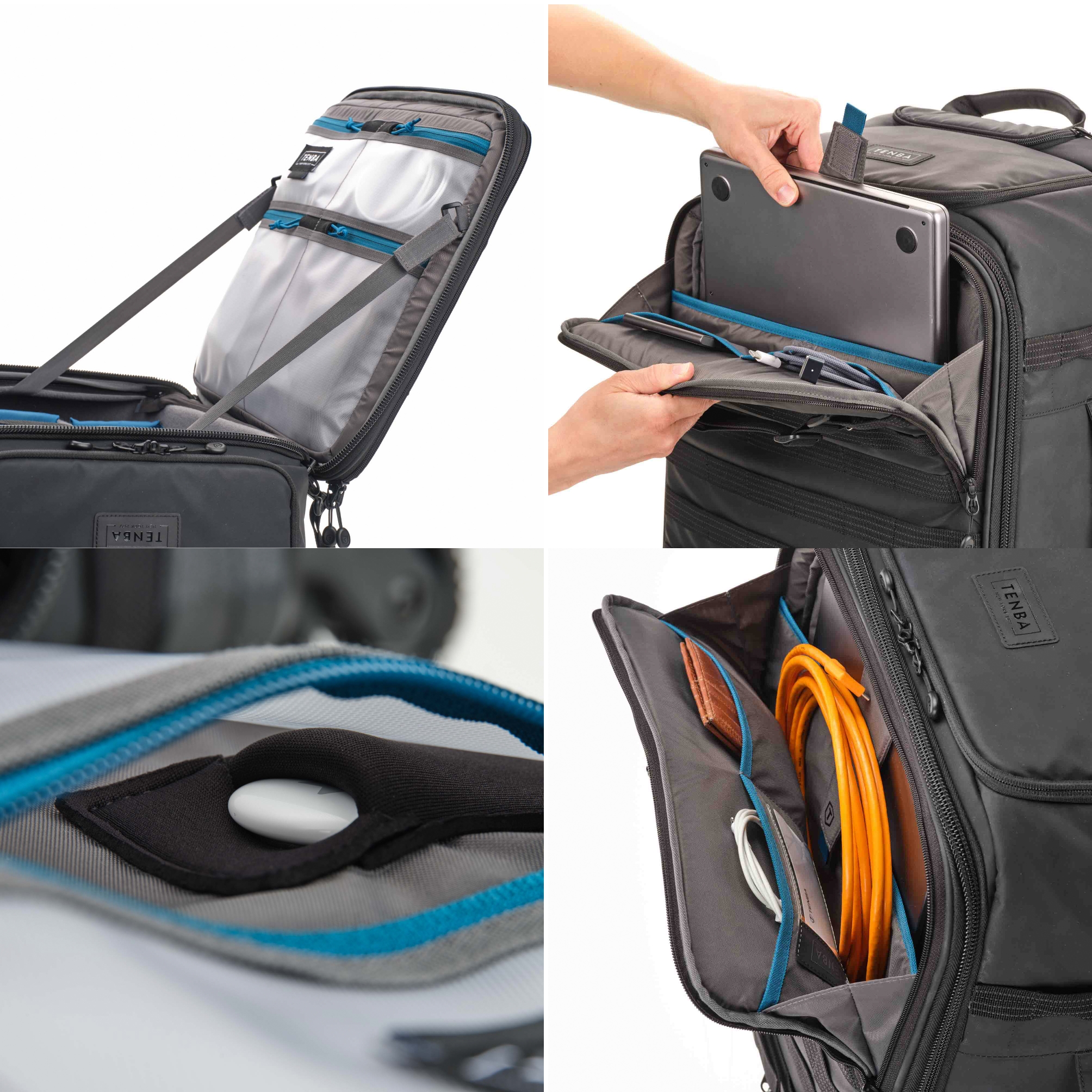 Отделение для ноутбука в фоторюкзаке-чемодане на колесах Tenba Axis 28L Spinner Black 637-790